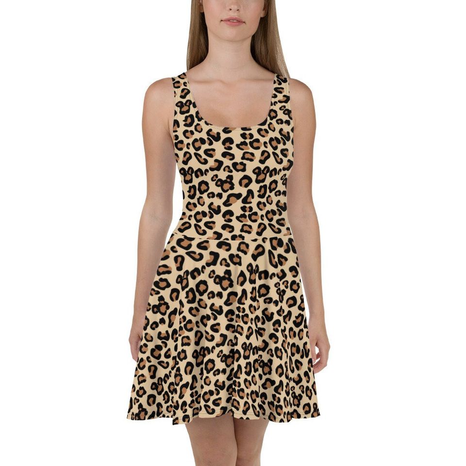 Mickey Leopard Skater Dress