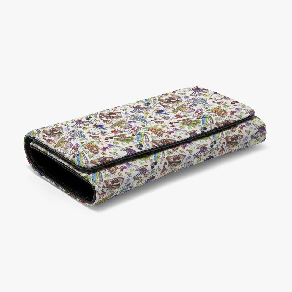 Disney World Parks Doodles Wallet - Disney Leather Wallet