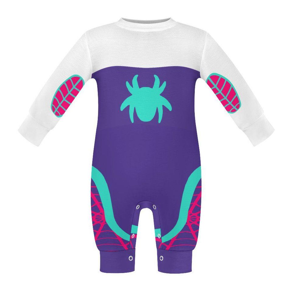Spider Friends - Ghost - Spider - Cosplay - Halloween - Disney Bounding - Toddler Baby Long Sleeve Romper