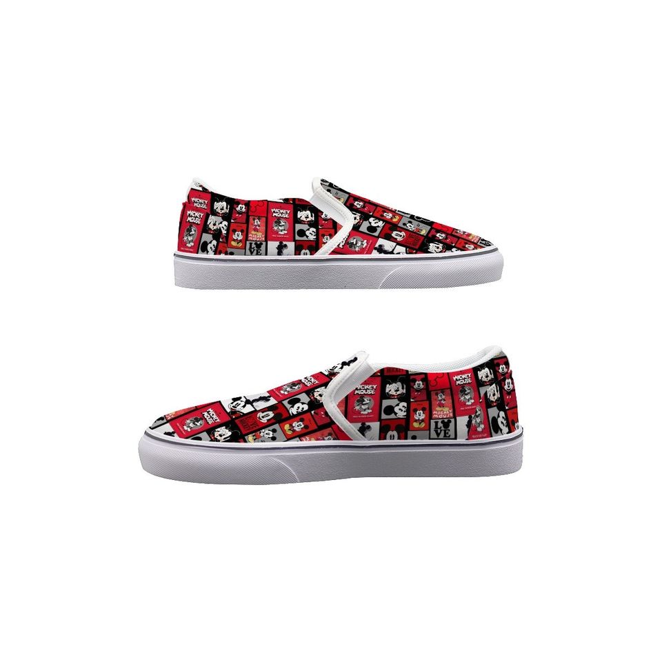 Mickey Posters Slip-Ons - Disney Bounding - Mickey Mouse - Men's Slip On Sneakers