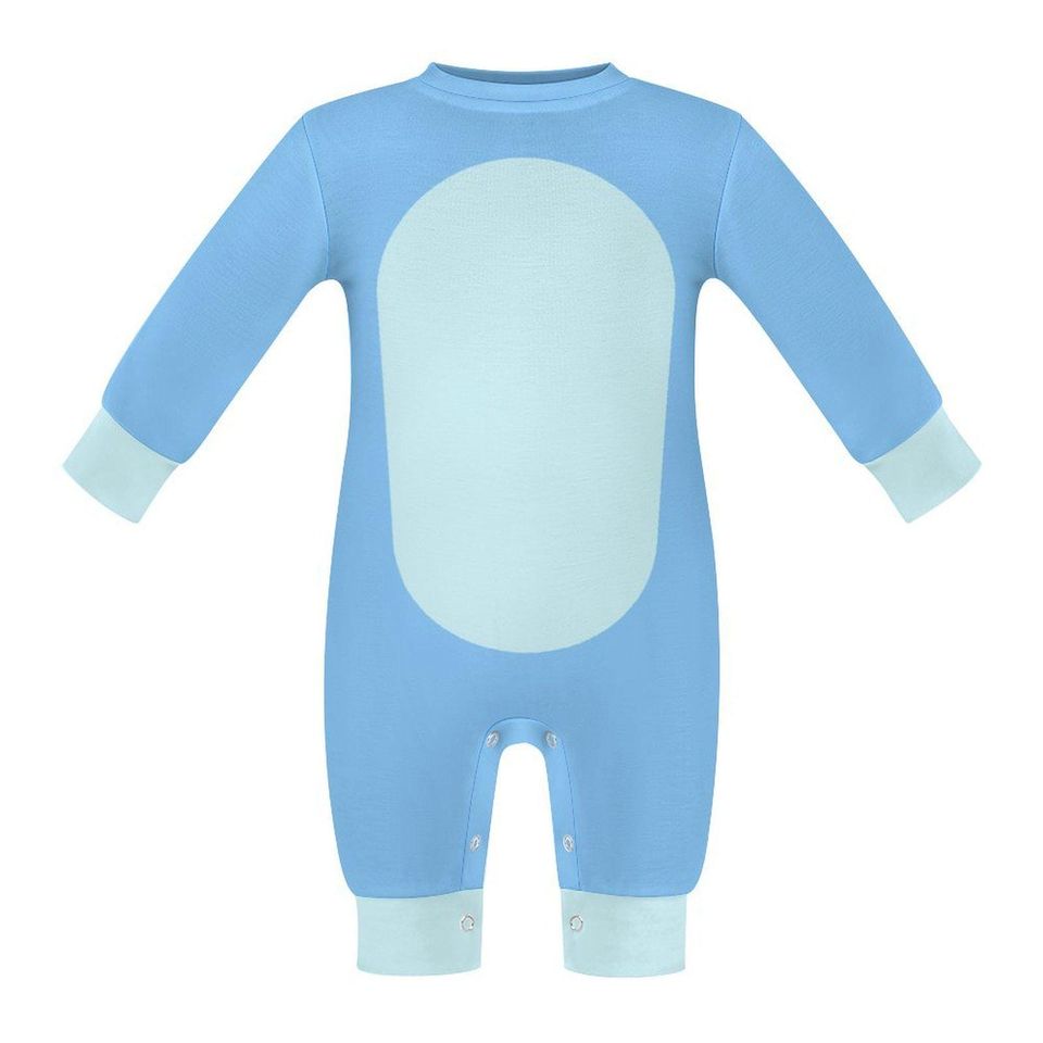 Baby Blue 3D Long Sleeve Romper for Toddlers