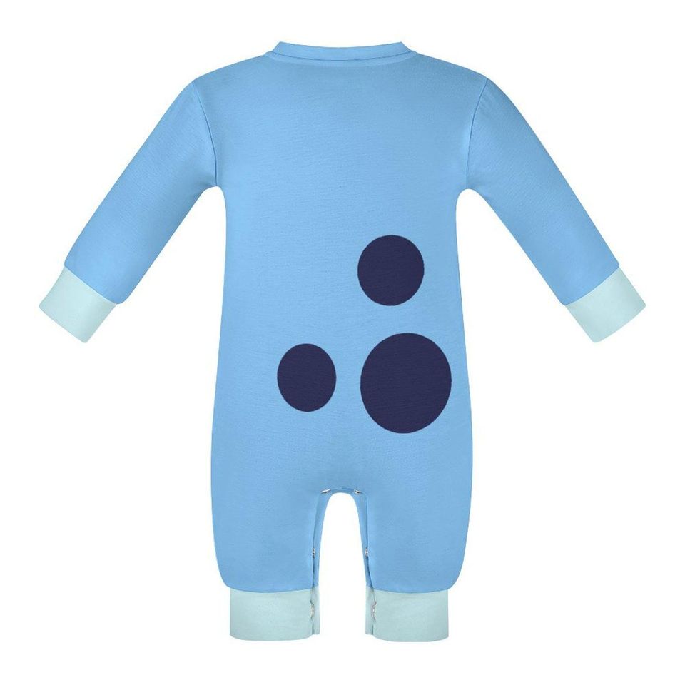 Baby Blue 3D Long Sleeve Romper for Toddlers