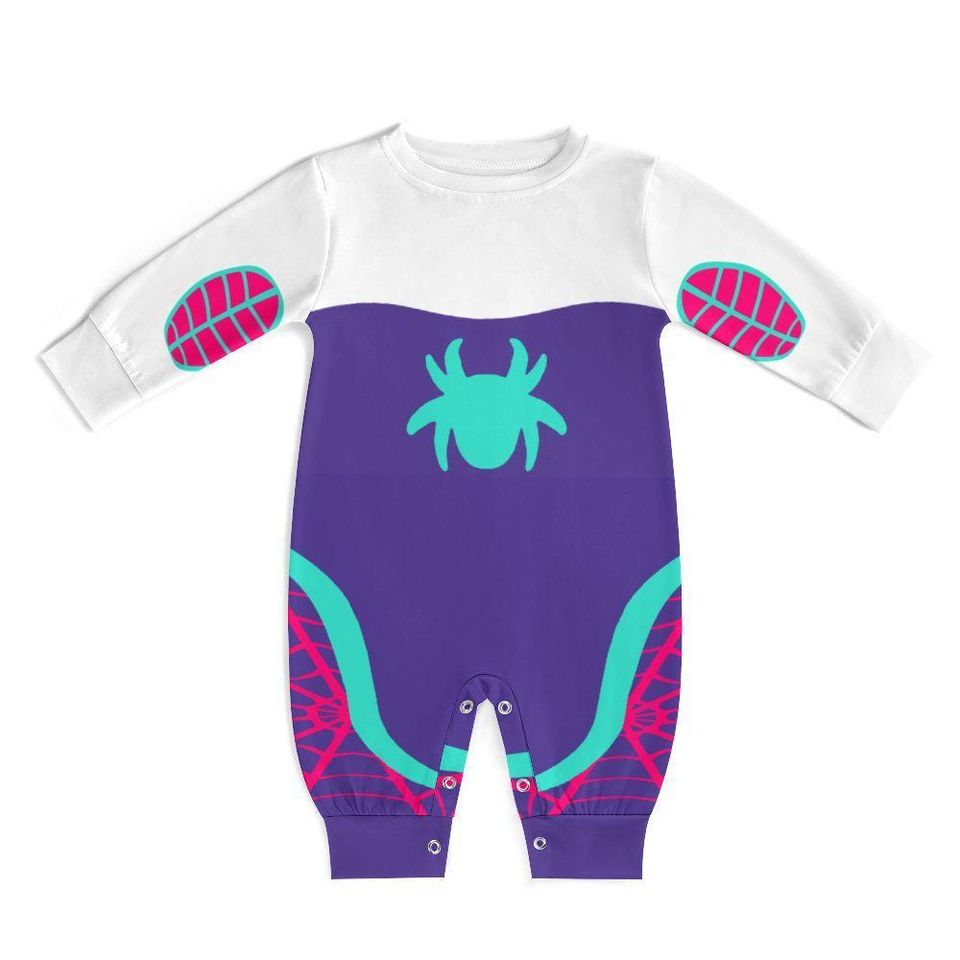 Spider Friends - Ghost - Spider - Cosplay - Halloween - Disney Bounding - Toddler Baby Long Sleeve Romper