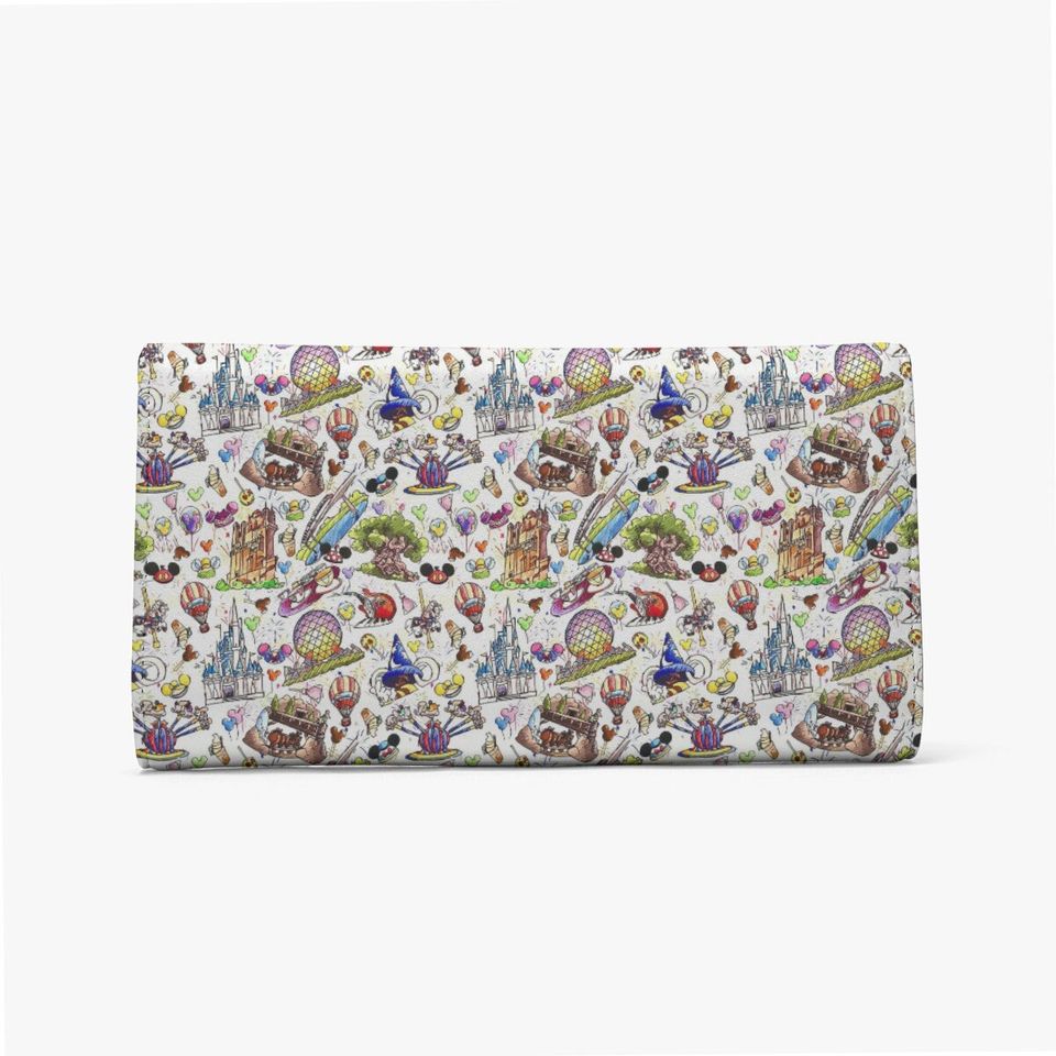 Disney World Parks Doodles Wallet - Disney Leather Wallet