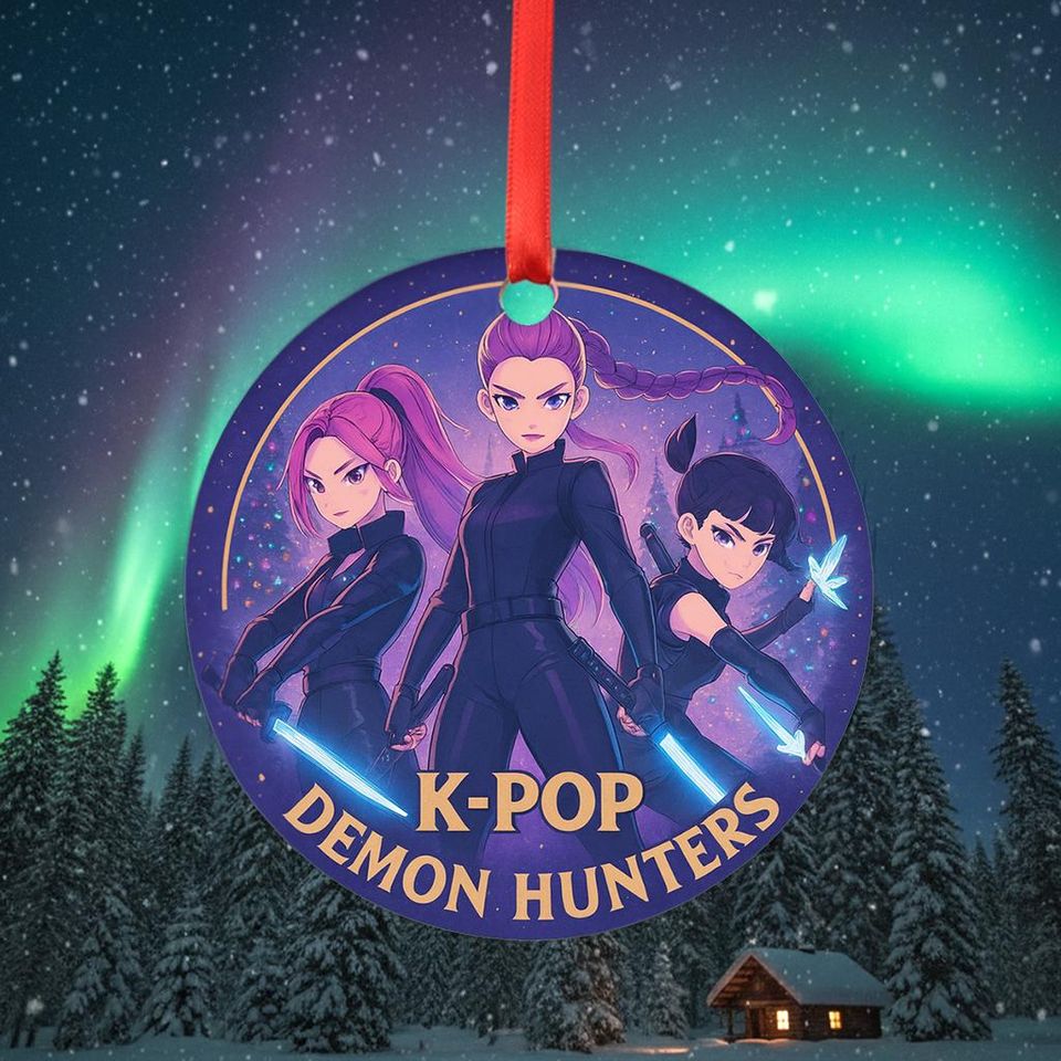 K Pop Demon Hunters Ornament - Huntrix Mira Zoey Rumi Christmas Decoration