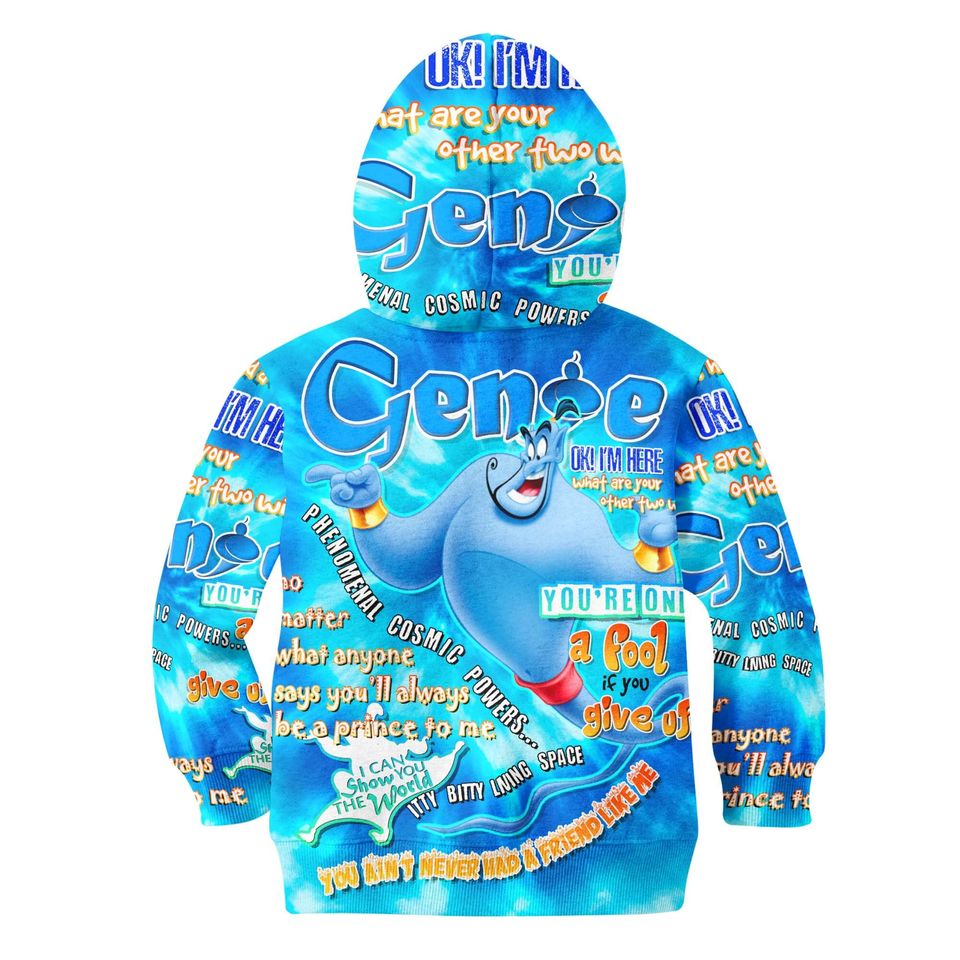 Aladdin Genie Words Pattern | Disney Quotes 3D Hoodie
