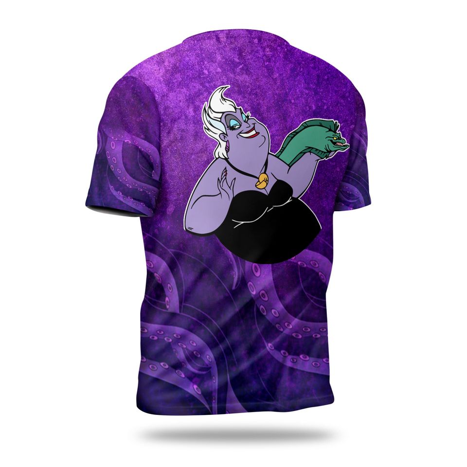 Ursula Little Mermaid Purple Button Overalls Patterns Disney T-shirts