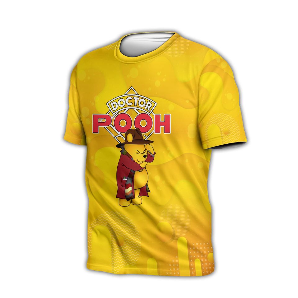 Doctor Pooh Yellow Button Overalls Patterns Disney T-shirts