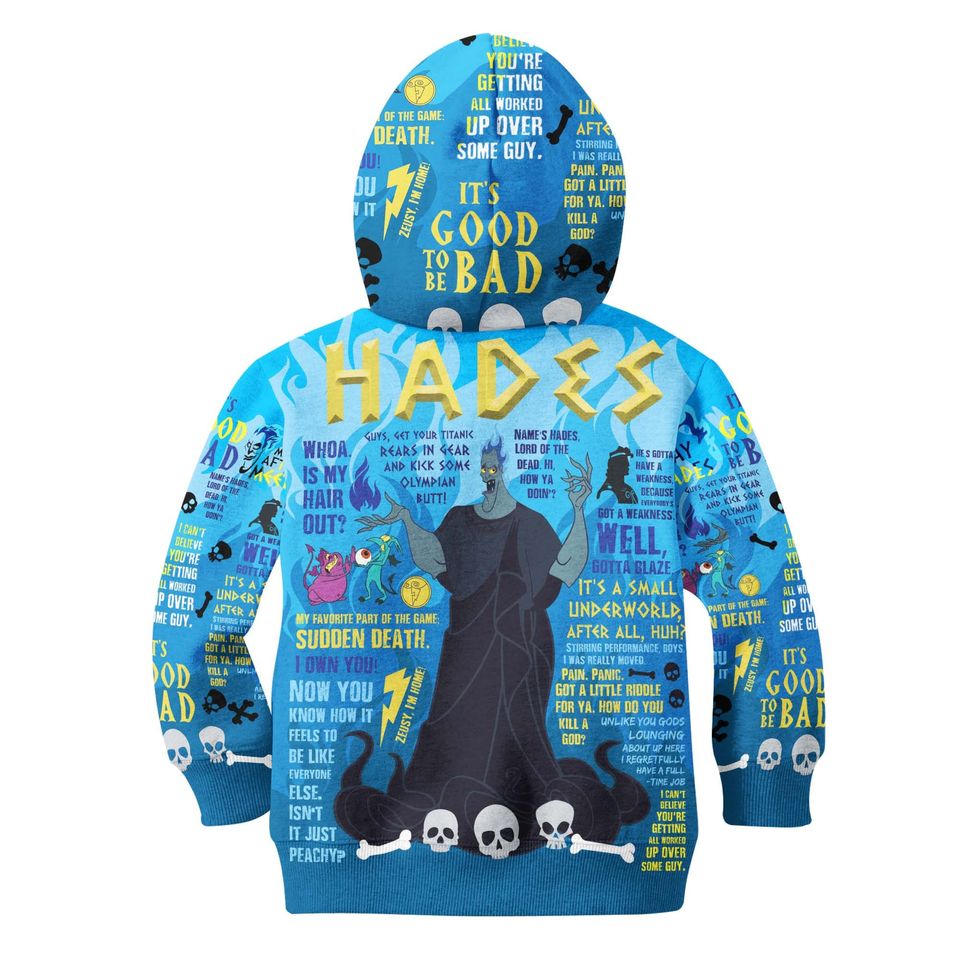 Evil Hades Punk Words Pattern | Disney 3D Hoodie
