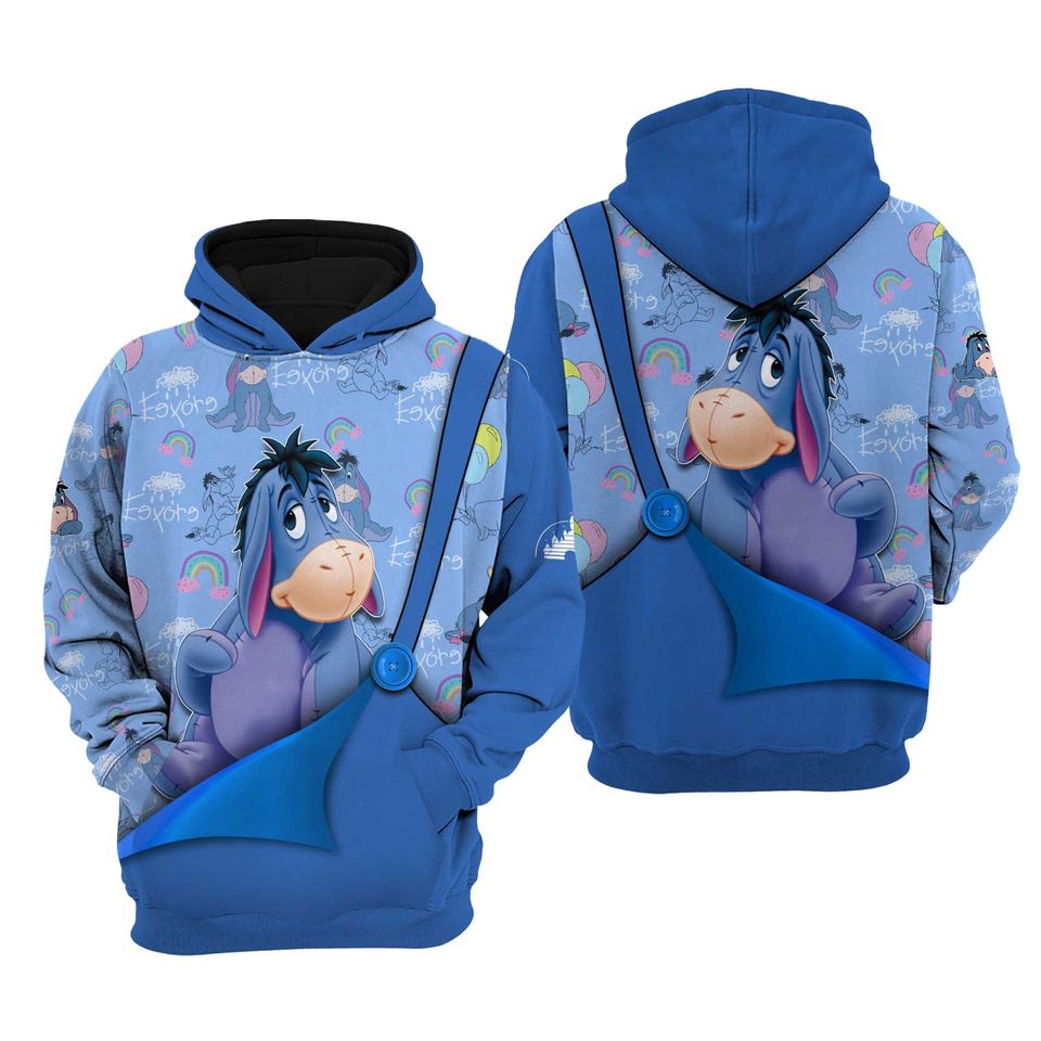Eeyore Donkey Blue | Disney Hoodies Button Overalls Patterns