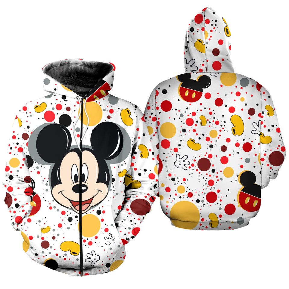 Mickey Mouse Polkadot Pattern | Disney 3D Hoodie