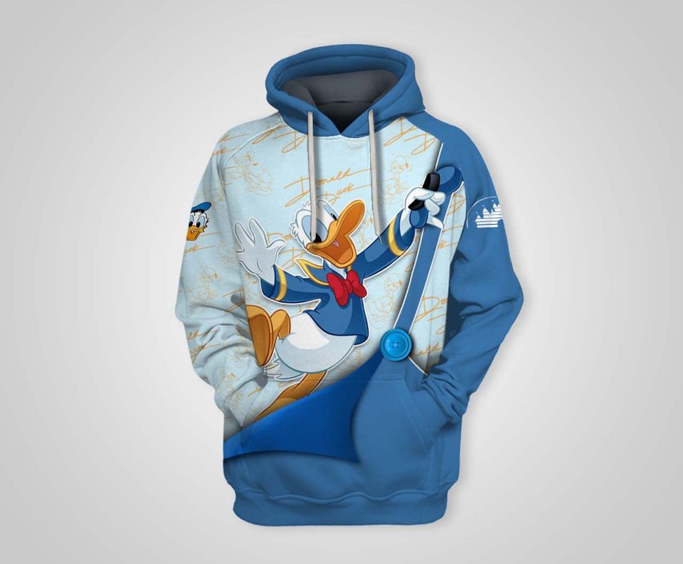 Donald Duck Blue Clear | Disney 3D Hoodie