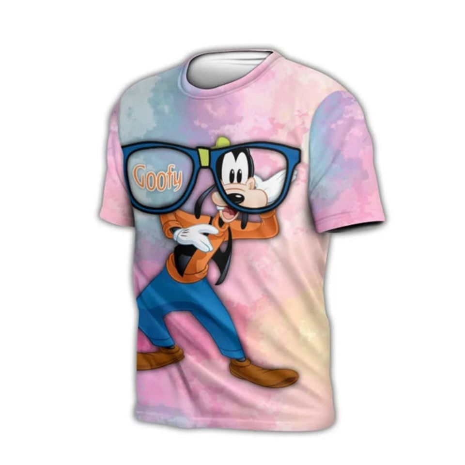 Glasses Goofy Dog Watercolor Button Overalls Patterns Disney T-shirts