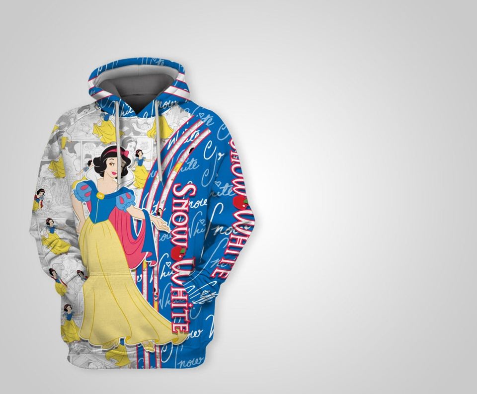 Snow White Princess Blue 3D Hoodie