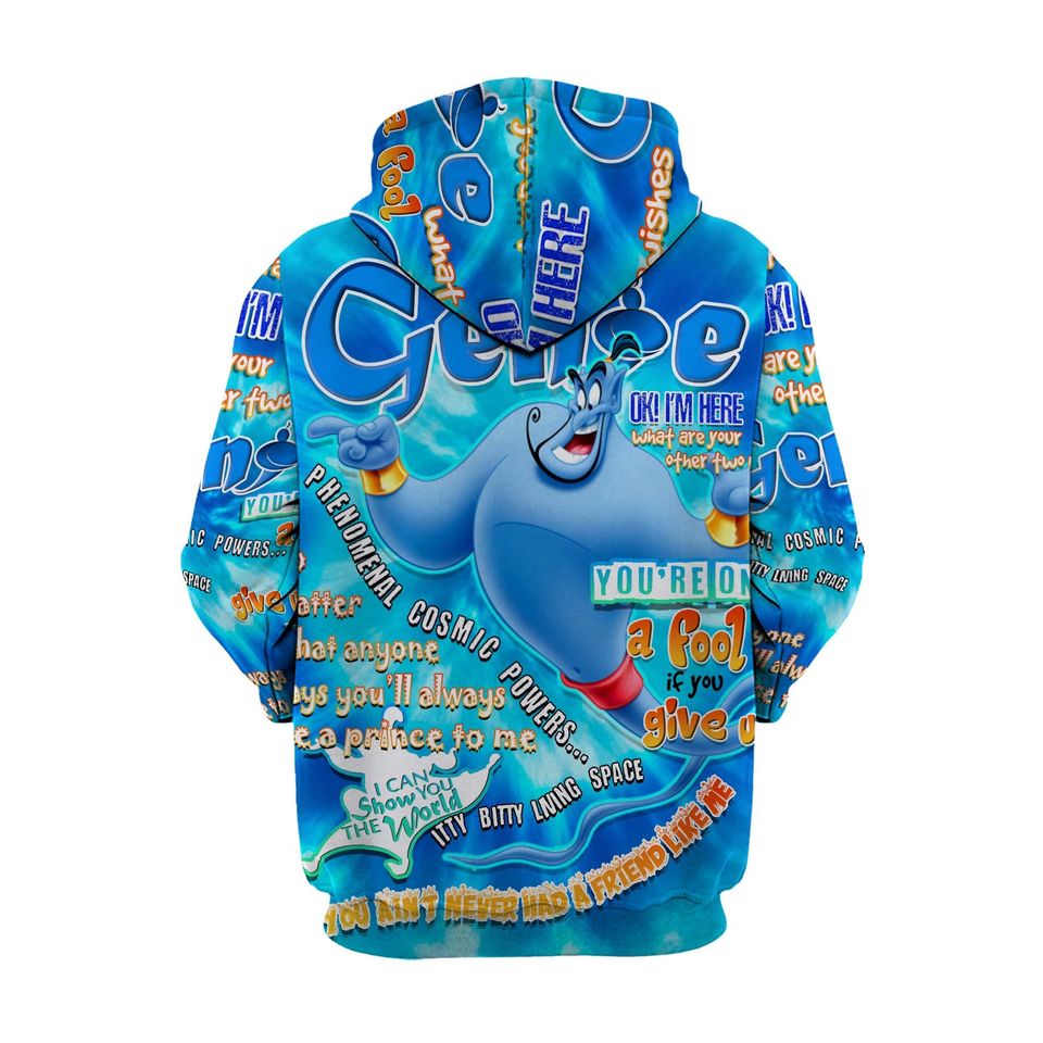 Aladdin Genie Words Pattern | Disney Quotes 3D Hoodie