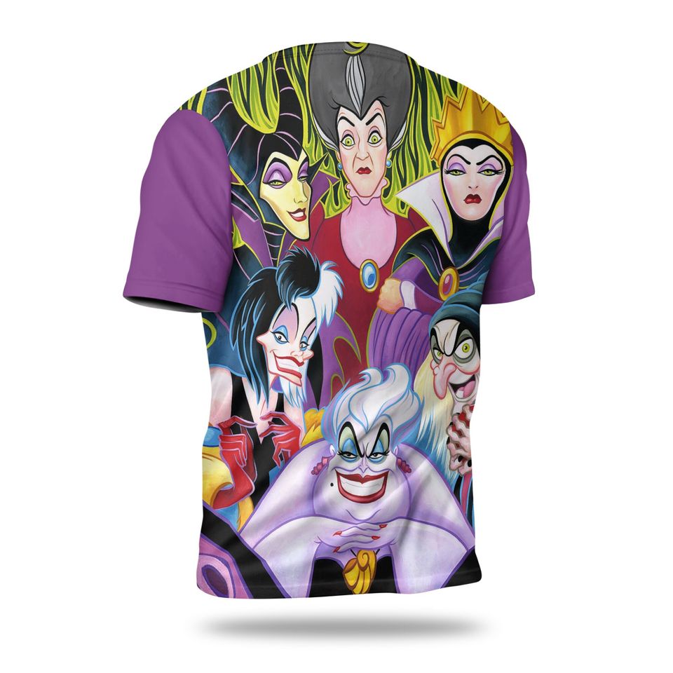 Villains Witches Purple Button Overalls Patterns Disney T-shirts