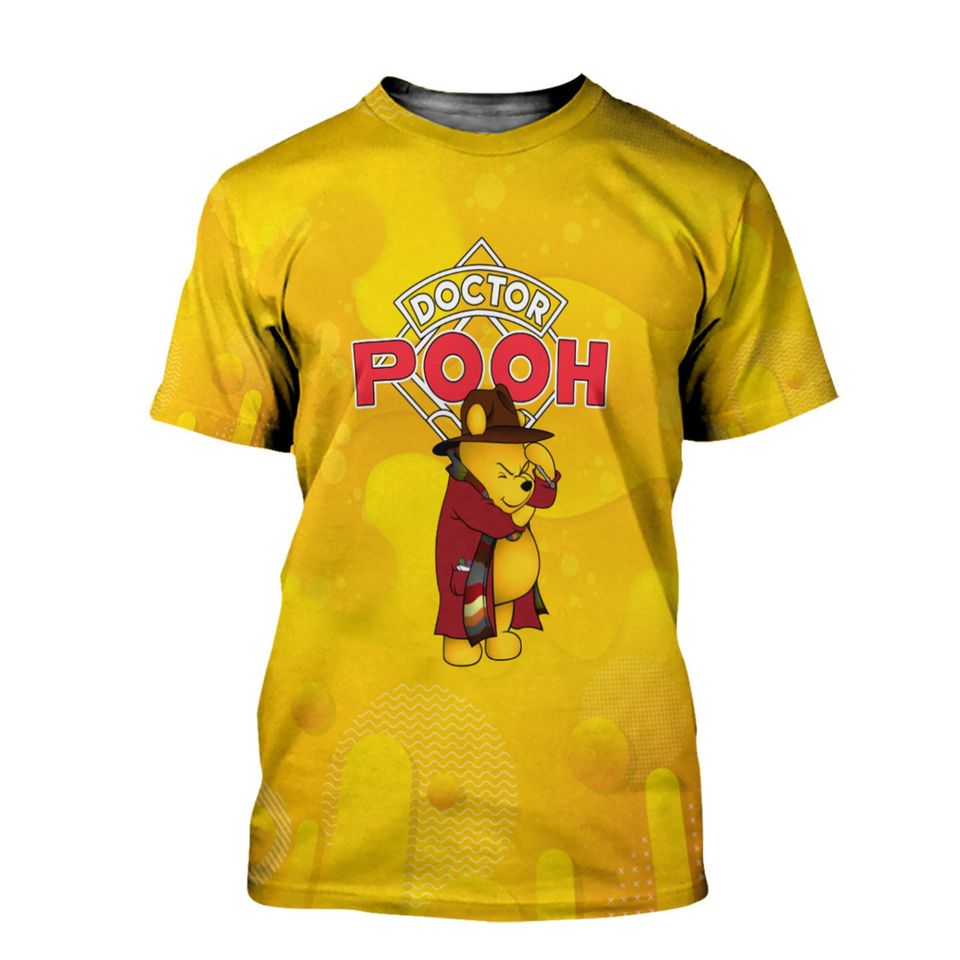 Doctor Pooh Yellow Button Overalls Patterns Disney T-shirts