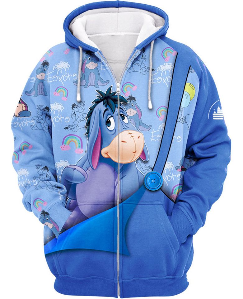 Eeyore Donkey Blue | Disney 3D Hoodie