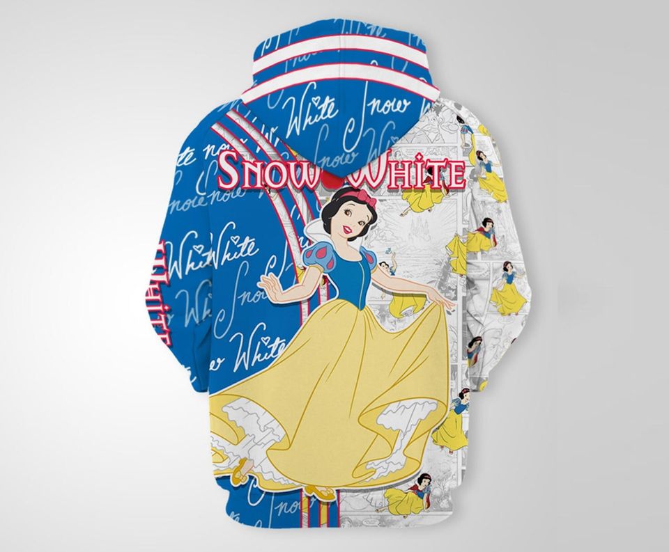 Snow White Princess Blue 3D Hoodie