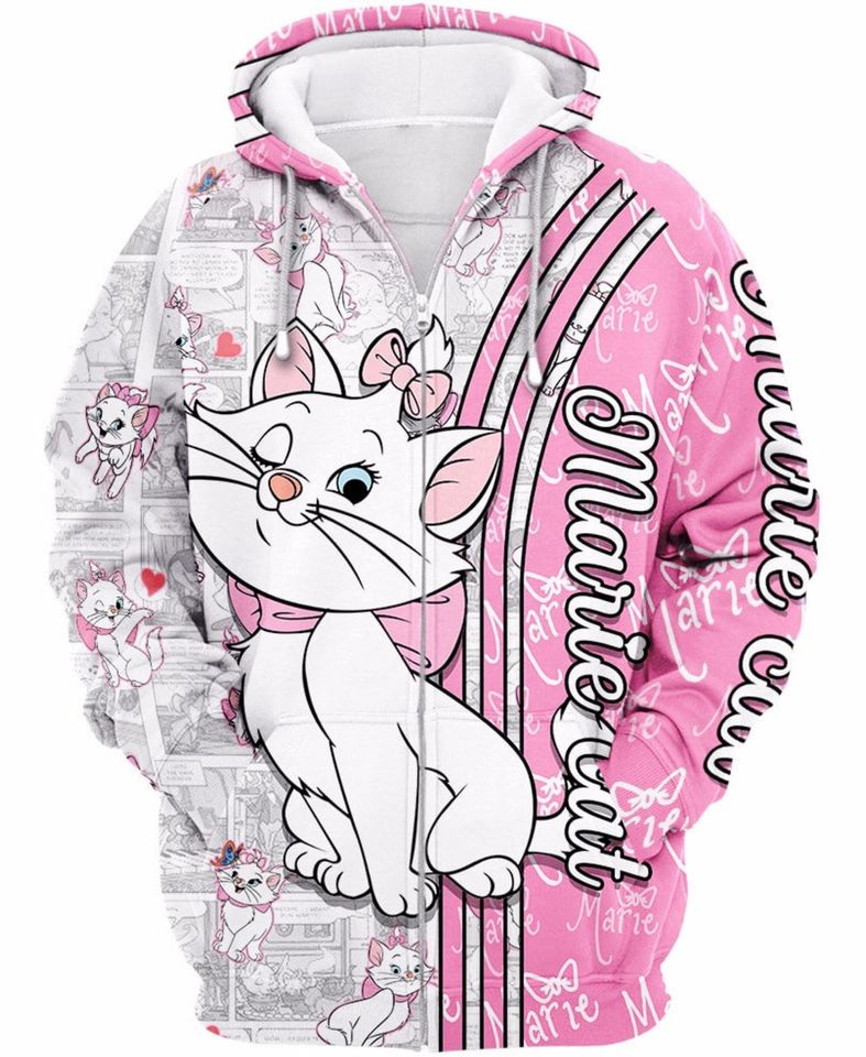 Marie The Aristocats Pink 3D Hoodie