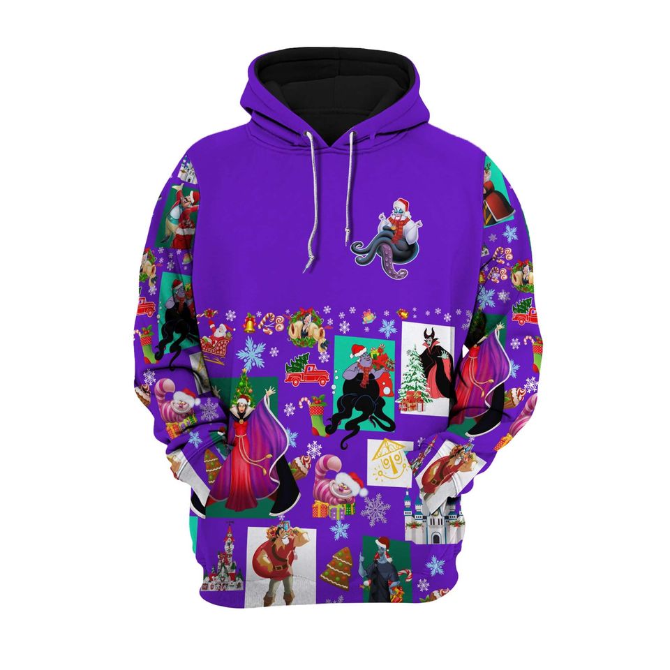 Ursula Violet Christmas Disney 3D Hoodie