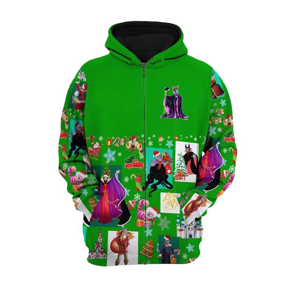 Maleficent Green Christmas Disney 3D Hoodie