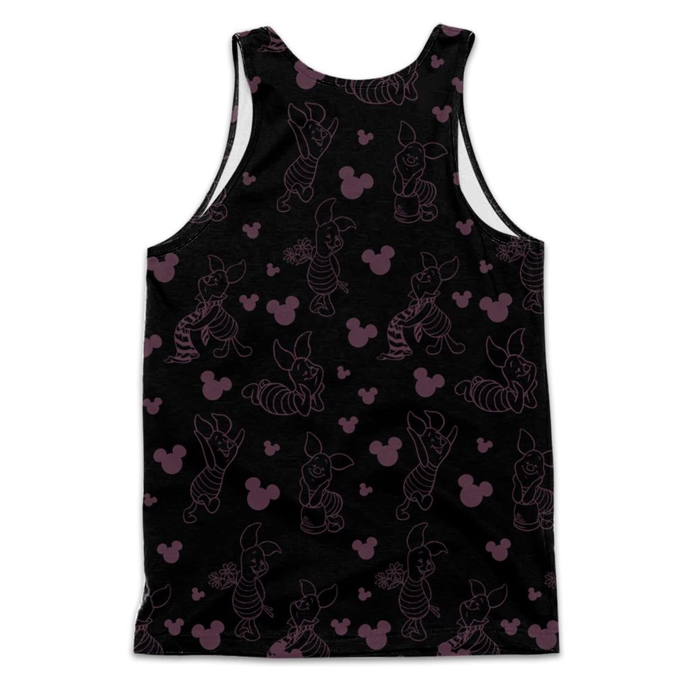 Piglet Google Funny Quote Black Disney Cartoon 3D Tank Top
