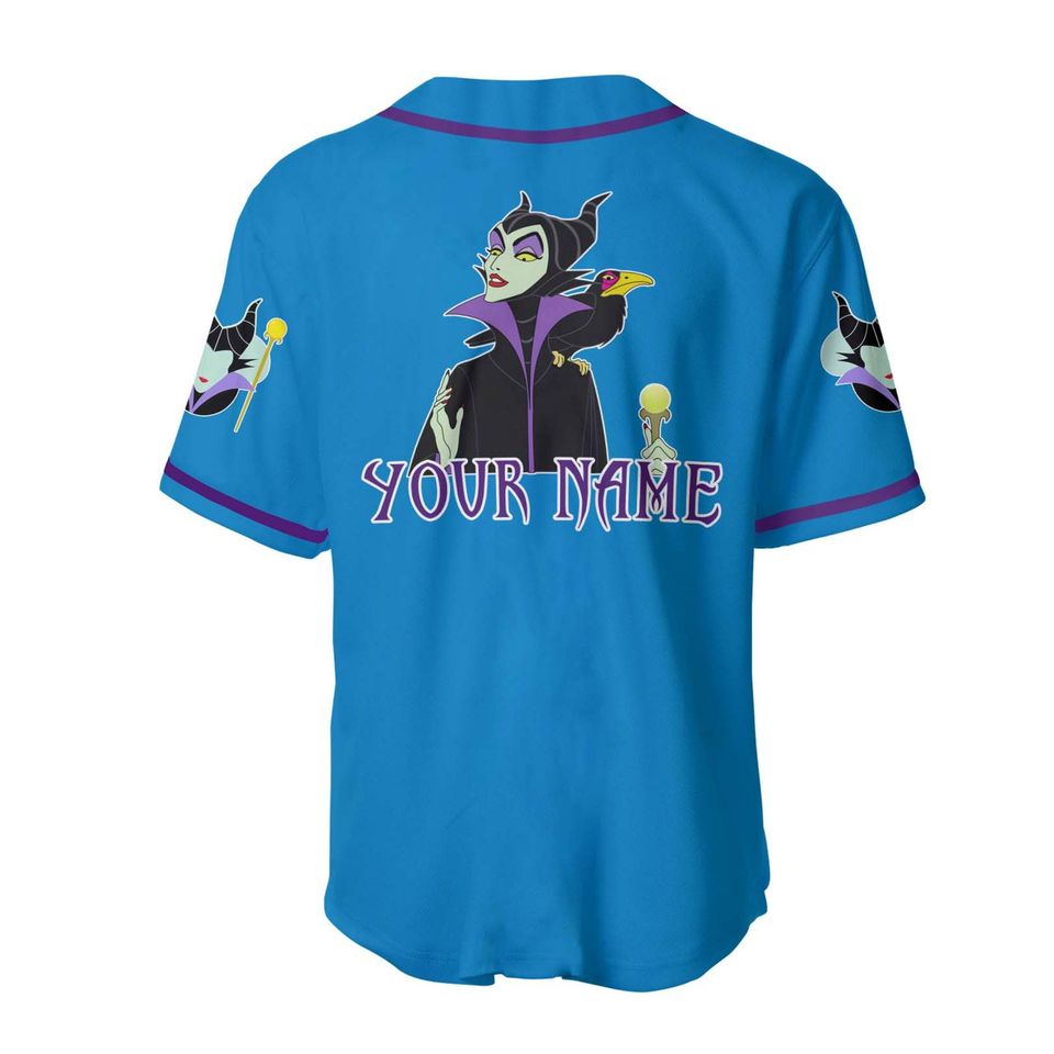 Evil Queen Maleficent Black Blue Jersey | Disney Custom Baseball Jersey