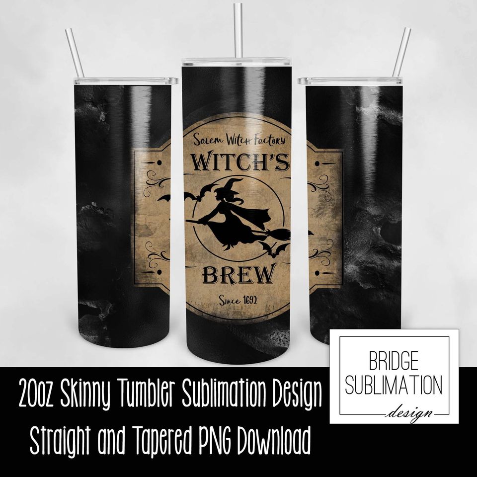 Witch's Brew Tumbler Design Bundle, 20oz Skinny Tumbler Sublimation Design Template Bundle, Halloween Tumbler  Bundle, Commercial Use