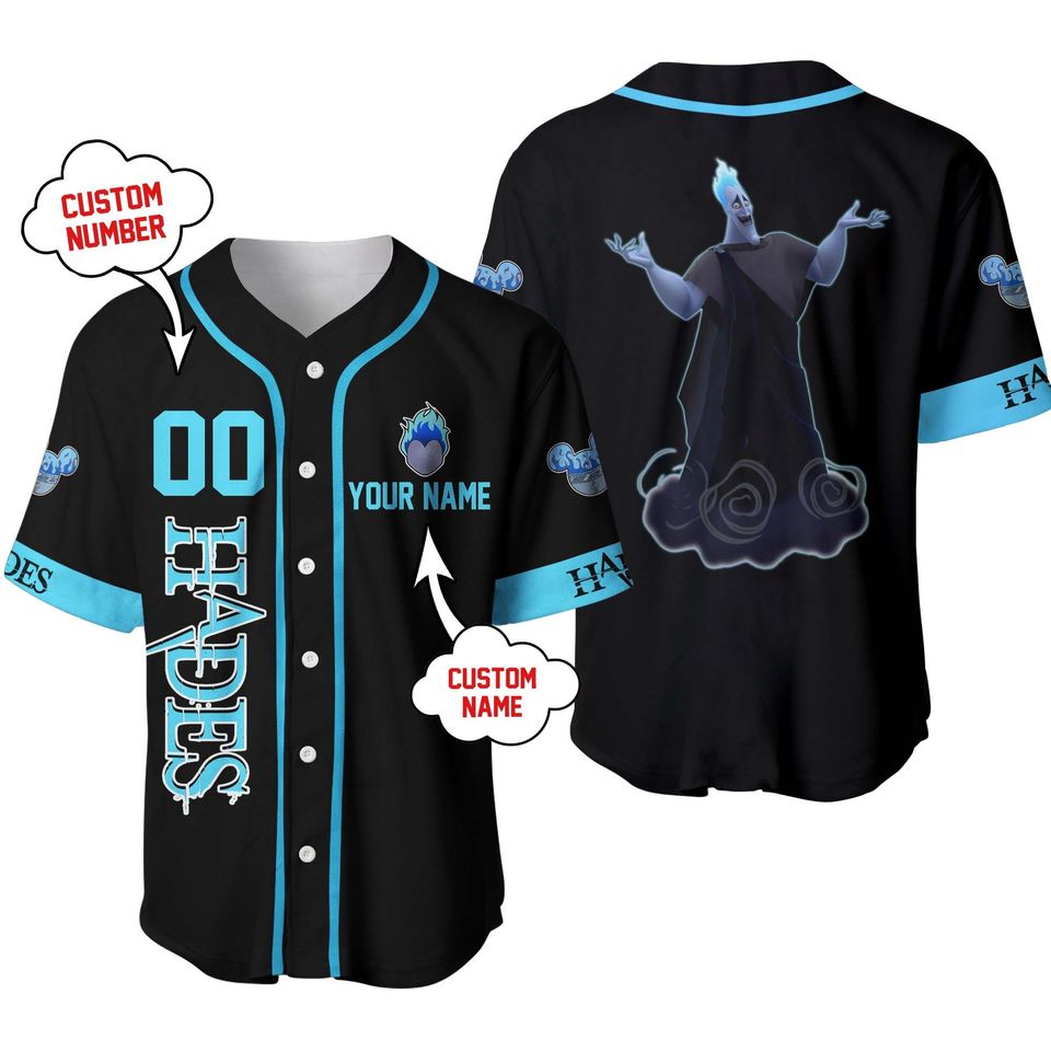 Hades Black Blue Baseball Jersey