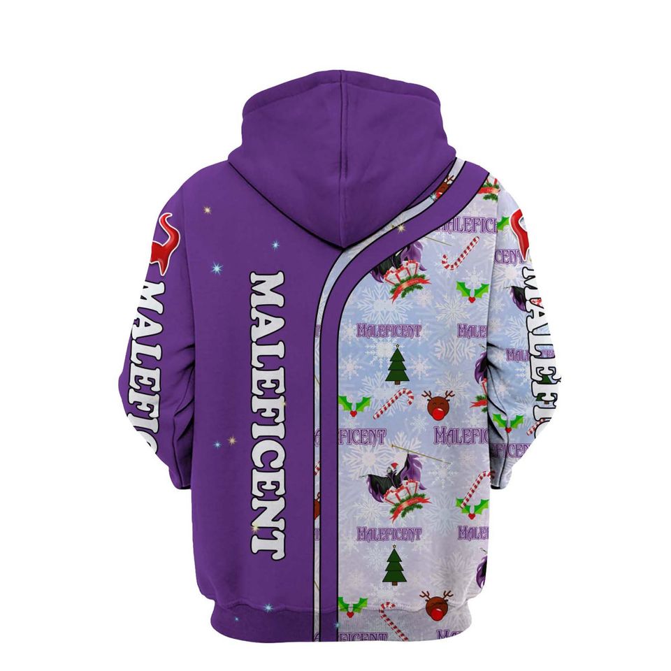 Maleficent Violet Christmas Disney 3D Hoodie
