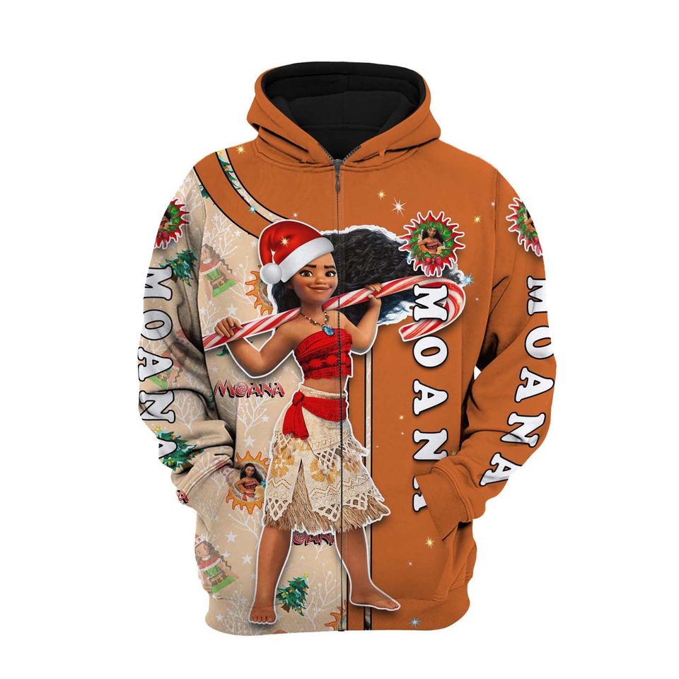 Moana Orange Christmas Disney 3D Hoodie