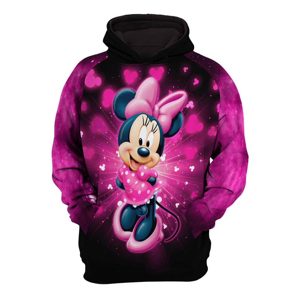 Minnie Mouse Black Pink | Disney 3D Hoodie