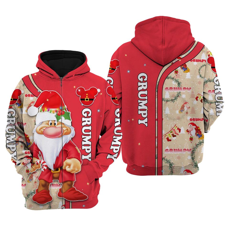 Grumpy Red Christmas Disney 3D Hoodie