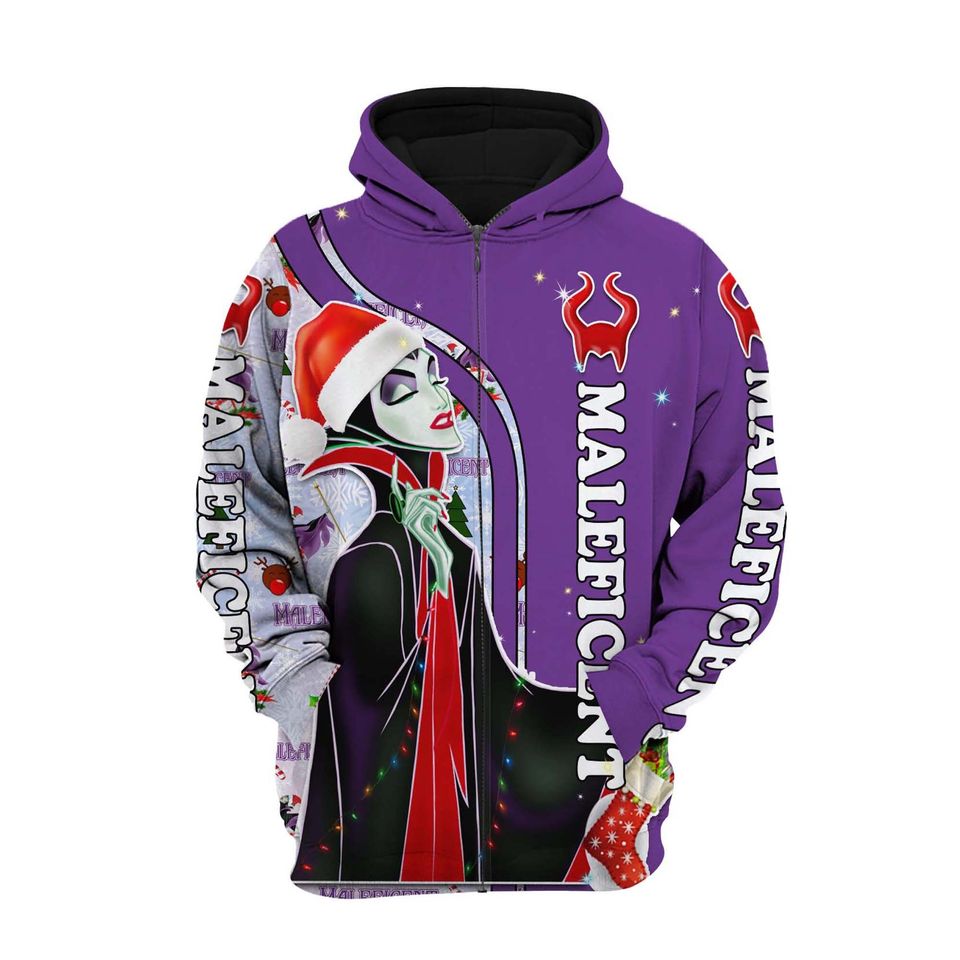 Maleficent Violet Christmas Disney 3D Hoodie