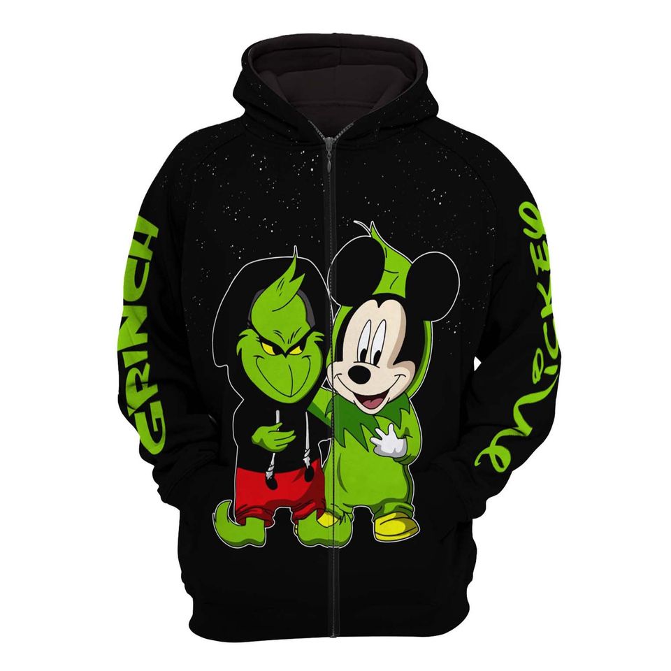 funny character And Mickey Disney Halloween 3D Hoodie