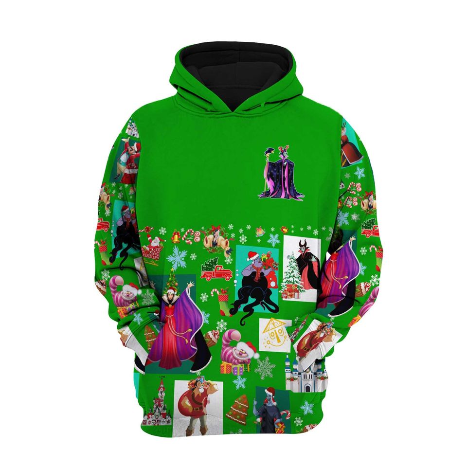 Maleficent Green Christmas Disney 3D Hoodie