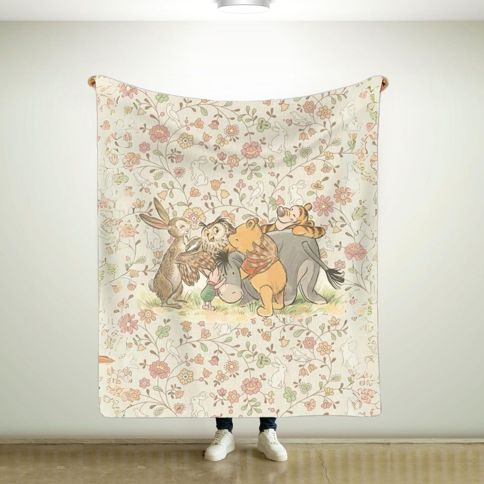 Cute Cartoon Bear Fleece Throw Blanket, Cozy Lightweight Plush Bedding for Couch and Home Decor