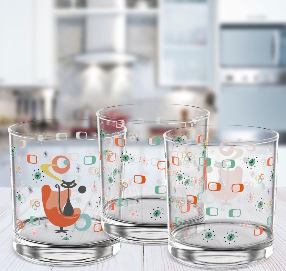 MCM Kitschy Cat Rock Glass