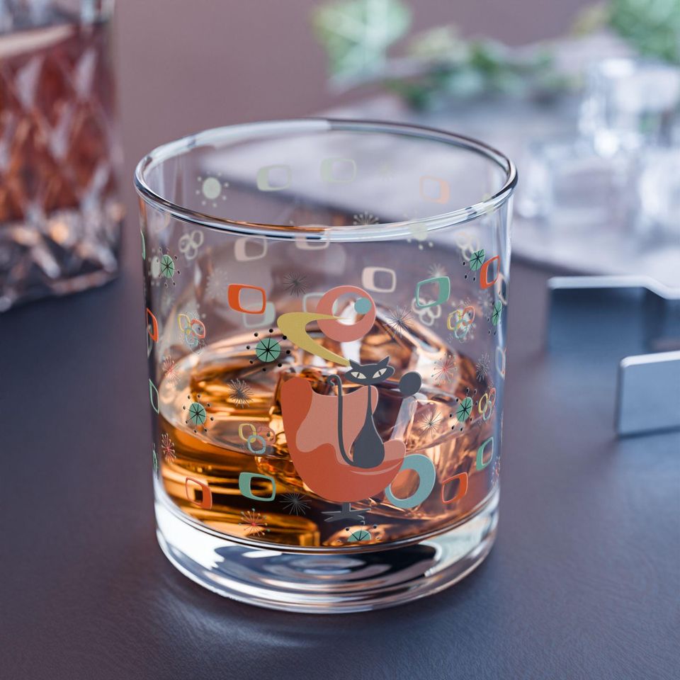 MCM Kitschy Cat Rock Glass