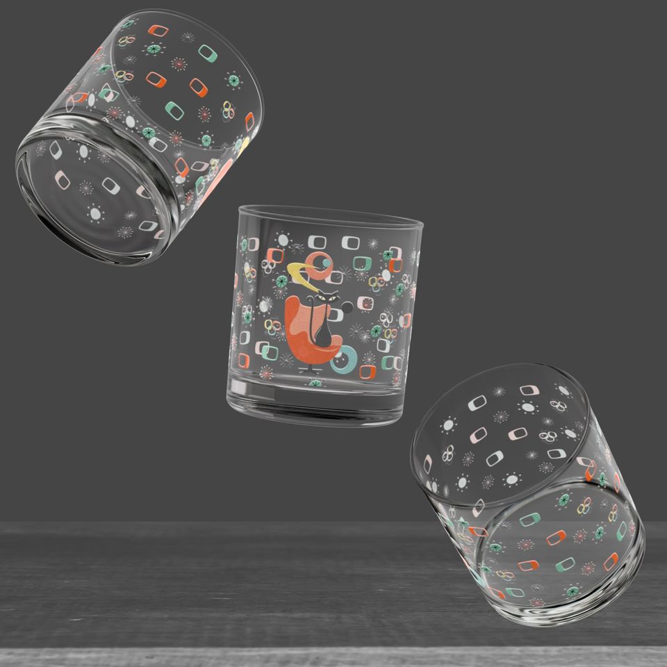 MCM Kitschy Cat Rock Glass