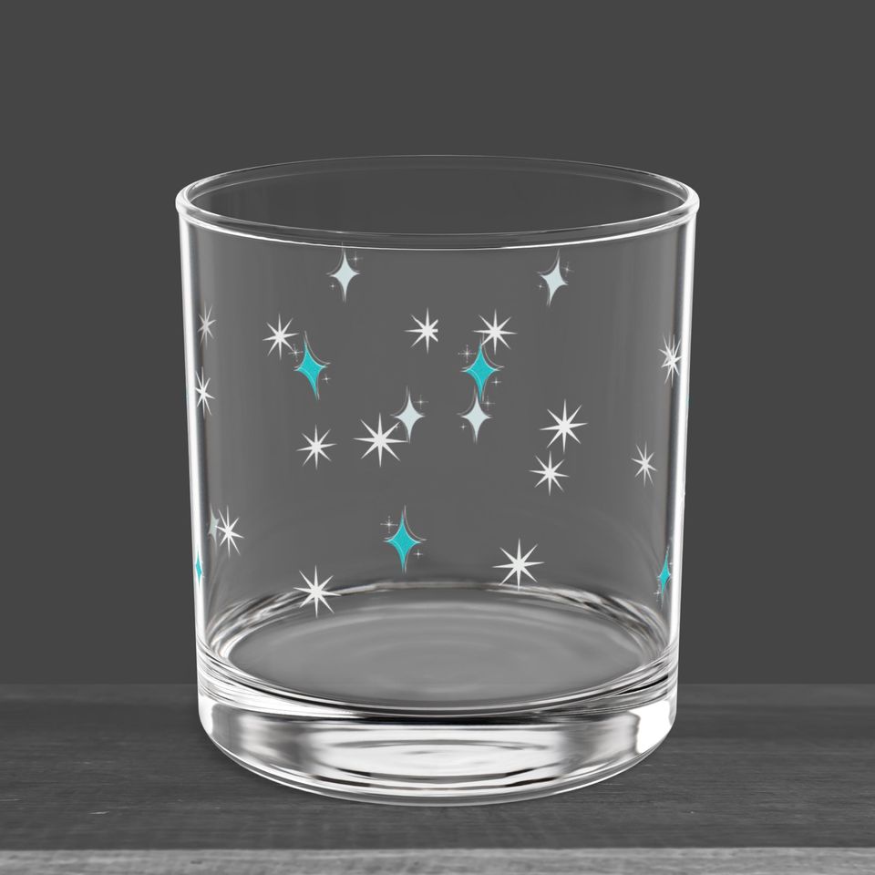 Mid Century Modern Diamond Starburst Rock Glass