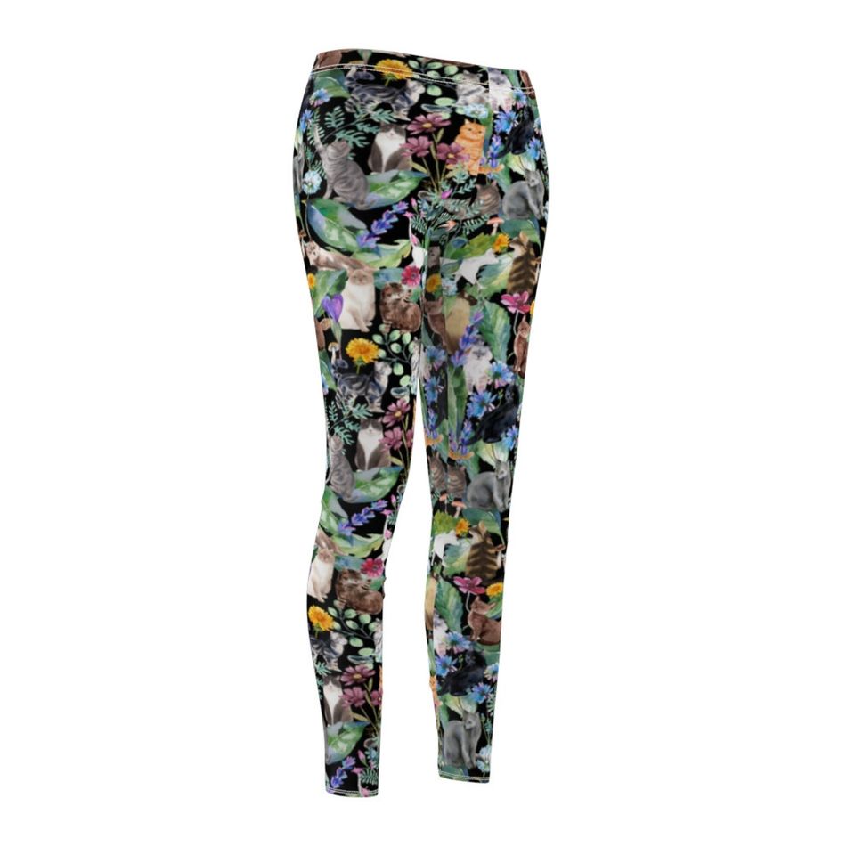 Women's Floral Cats Soft Leggings