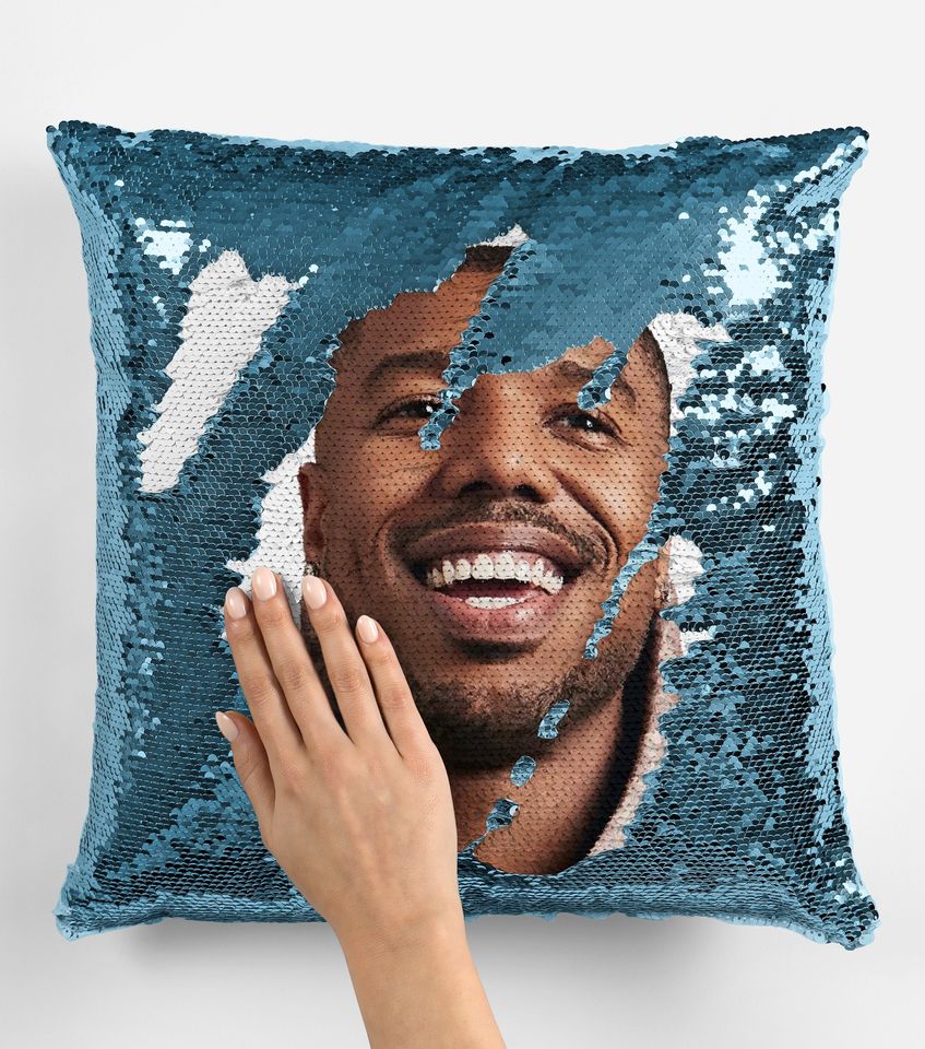Michael b jordan sequin pillow, flip sequin pillow, cool michael b jordan pillow, michael b jordan fans pillow cushion gift