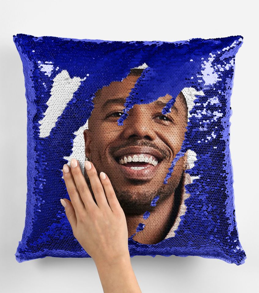 Michael b jordan sequin pillow, flip sequin pillow, cool michael b jordan pillow, michael b jordan fans pillow cushion gift