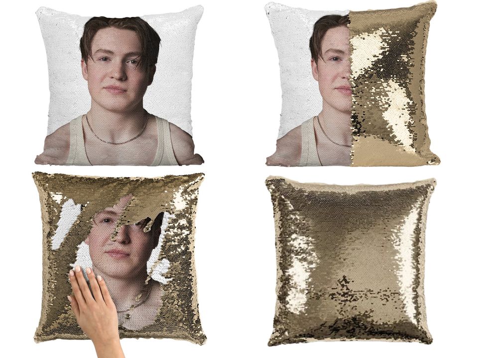 Kit Connor Sequin Pillow Cover, Celebrity Flip Pillowcase