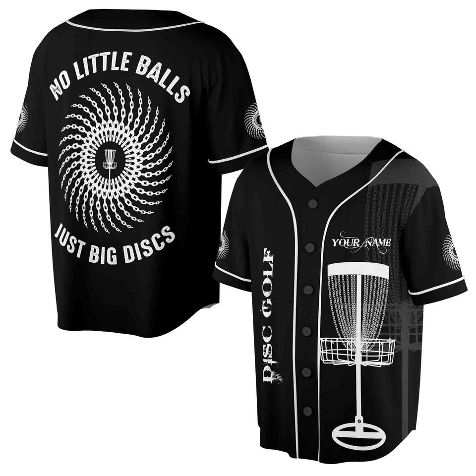Custom Name No Little Balls Just Big Discs Disc Golf Baseball Jersey