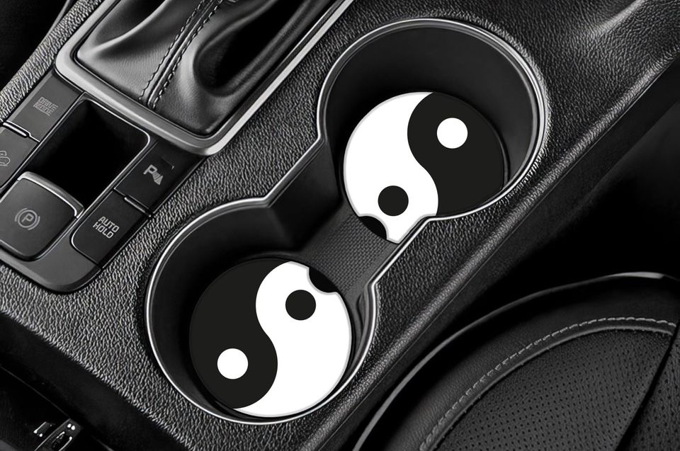 Yin Yang Car Coasters- Set of 2