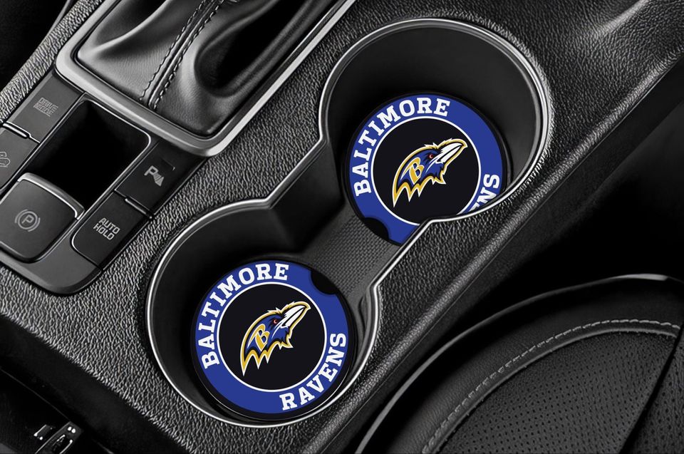 Ravens Inspired Car Coasters- Set of 2