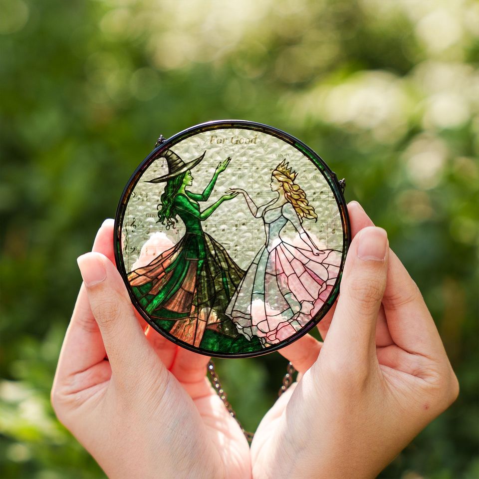Wicked Elphaba & Glinda Acrylic Suncatcher, Wicked Ornament, Wicked Musical Acrylic Window Hanging, Wicked Musical Movie Fan Xmas Gift